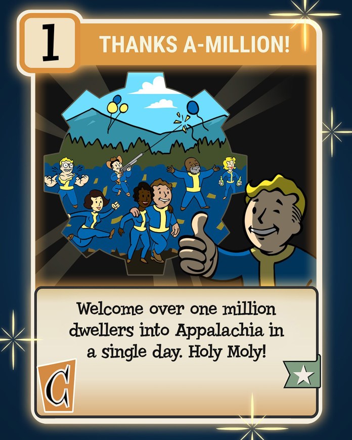 Image Fallout 76 received 1 million players
